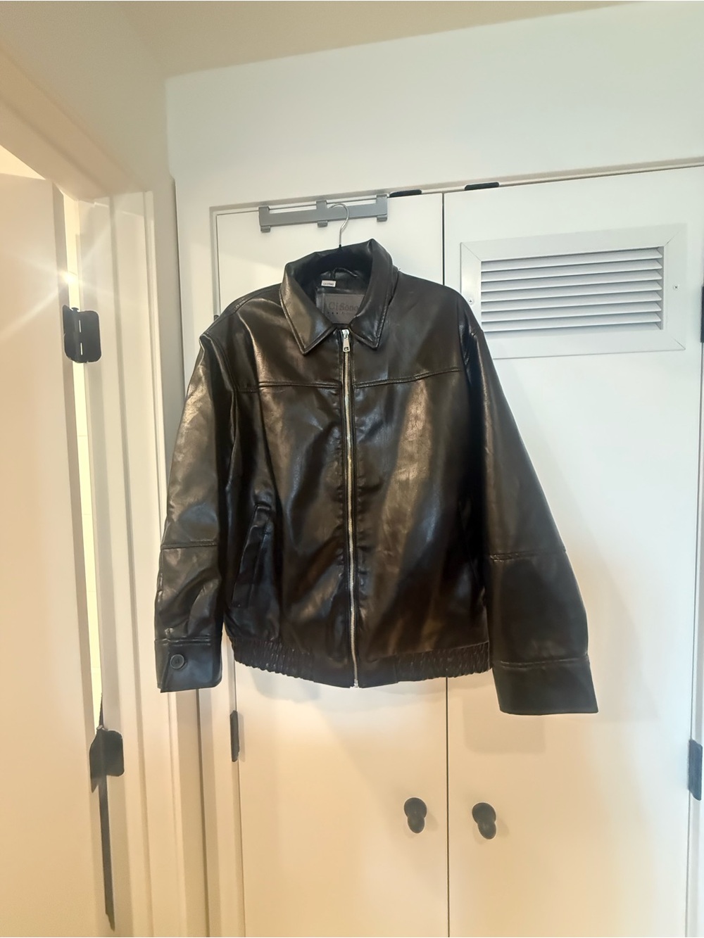 Bomber PU Leather Zip Jacket